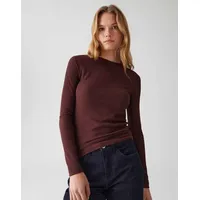 Opus Damen Langarmshirt | SUMELIKA Slim Longsleeve in Rippstruktur