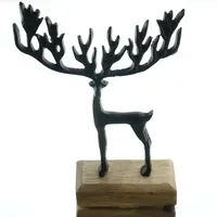 Gasper Weihnachtsdeko Hirsch mit Riesengeweih 22 cm - Aluminium