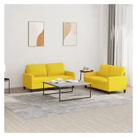 VidaXL 2-tlg. Sofagarnitur mit Kissen Hellgelb Stoff