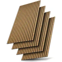 Juskys Wandpaneele Akustik Eiche Natur Dunkel 4 St.