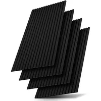 Juskys Wandpaneele Akustik Schwarz 4 St.