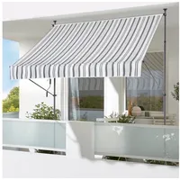 Konifera Klemmmarkise 200 x 120 cm Grau/Weiß