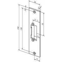 ASSA ABLOY Flachschließbl.21C VA ma ktg.B.34xL.150mm DIN L/R
