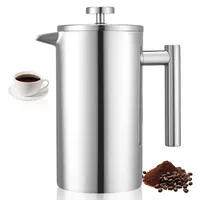 Vevor French Press Kaffeemaschine, 1 L Edelstahl Kaffeepresse Teebereiter
