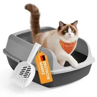 Songmics FEANDREA Katzenklo mit hohen Seitenwänden, offene Katzentoilette, mit