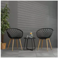 Homestyle4u Gartenstuhl 4er Set in Schwarz 2816,