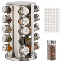 Relaxdays Gewürzkarussell Küchen Organizer, silber