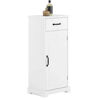 SoBuy Badunterschrank mit 1 Schublade Weiß, 42x30x93cm Minimalistisch