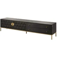 Massivmoebel24 Diamond TV-Board 220x45x50 cm Grau/Massivholz