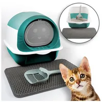 Linuma LINUMA® Katzenklo mit Deckel Groß Katzentoilette Metall Katzenklo