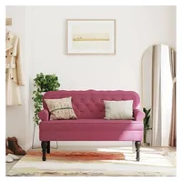 VidaXL Sitzbank mit Rückenlehne Weinrot 119,5x64,5x75 cm Samt