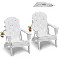 Vevor Adirondack-Stuhl aus Kunststoff, 2er-Set, wetterfest, tragbar, klappbar, Feuerstellenstuhl,