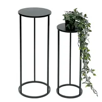 DanDiBo Ambiente DanDiBo Blumenhocker Metall Schwarz Rund Blumenständer Beistelltisch