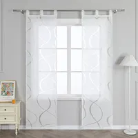 Joyswahl 2er Set Schiebegardinen mit Schlaufen Schiebevorhang mit Wellenperlenmuster