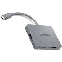 Lenovo 4-in-1 USB-C Hub Grau, HDMI, USB-A, 2x USB-A,