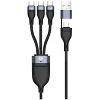 Conceptronic ETTA06B15C 3-in-1 USB-C-Datenkabel, 1,5 m, 100 W Schnellladung,
