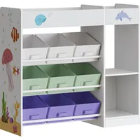 [en.casa] Kinderregal, Farusa 80x90x30 cm Aqua Dream Motiv
