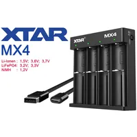 XTAR MX4 Ladegerät für 1.5V, 3.6/3.7V Li-ion Akku, 3.2V