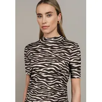 STREET ONE Damen 3227868 T-Shirt mit Zebra Print, deep