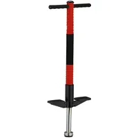 Relaxdays Pogo Stick für Kinder bis 35 kg, Rot,Schwarz,Silber