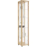 Fif Möbel Vitrine FIF MÖBEL "OPTIMA", buchefarben, Holzwerkstoff, Sicherheitsglas