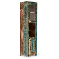 Woodkings Hochschrank Blue Lagoon Echtholz Mango bunt Badhochschrank massiv