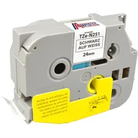 Ampertec P-Touch Band kompatibel zu TZe-N251 schwarz auf weiß