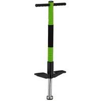 Relaxdays Pogo Stick für Kinder bis 35 kg, Grün,Schwarz,Silber