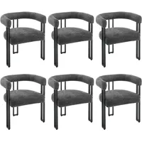 Woltu Esszimmerstuhl Chenille dunkelgrau 2er Set