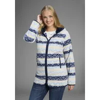 POLARINO Fleecejacke in blau-woll weiß | Gr. 58,