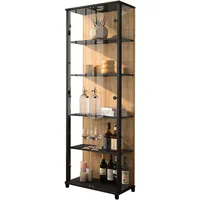 Fif Möbel Vitrine FIF MÖBEL "OPTIMA", schwarz (schwarz, wildeiche),