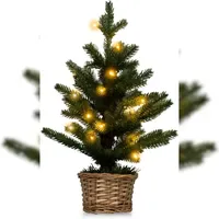 Costway Beleuchteter Mini Weihnachtsbaum Grün 48 cm