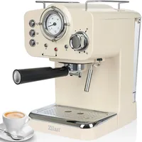 Zilan Espressomaschine 1,5L retro design weiß + Milchaufschäumer