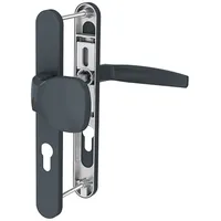 MS Beschläge Schmalrahmengarnitur 92mm Anthrazit RAL7016 PZ Lochung Knopf/Drücker