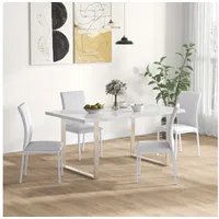 Homcom Esszimmerstuhl Kunstleder weiß 4er Set