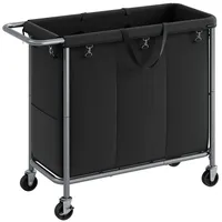 Songmics Wäschekorb 3 Fächer 200 Liter mit Rollen und