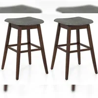 Costway Barhocker 2er Set 360° Drehbar 76 cm Holz