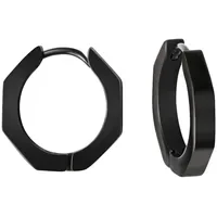 VIVANCE Creolen Edelstahl PVD schwarz achteckig one-size
