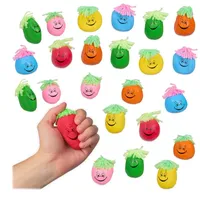 Relaxdays Stressball 6 cm, 24er Set, Grimasse/Haare, Antistressball knetbar