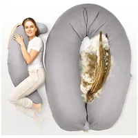 Sei Design Natur-Stillkissen XXL mit Musselin Bezug GOTS Bio-Baumwolle