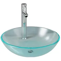 VidaXL Badezimmer Waschbecken Wasserhahn Ablaufgarnitur aus mattiertem