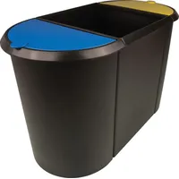 Helit Trio-System-Papierkorb 38 l Schwarz