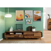 MASSIVMOEBEL24.DE MAILAND TV-Lowboard 220x40x48 cm Dunkelbraun Holz