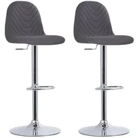 ByLIVING Barhocker CASINO, 2-er Set, Webstoffbezug anthrazit, Gestell chrom