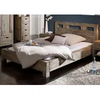 Massivmoebel24 Bett Sheesham 140x200x90 grau geölt Nature Grey 203