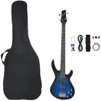 VidaXL E-Bass für Anfänger mit Tasche Blau und Schwarz
