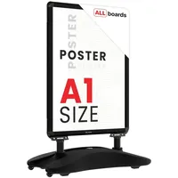 ALLboards Kundenstopper A1 Waterbase – Aluminiumrahmen SCHWARZ,