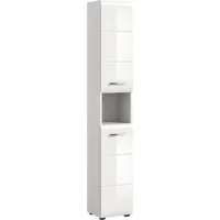 WELLTIME Florenz Hochschrank 30 x 185 cm Weiß Hochglanz
