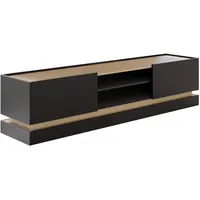 Mirjan24 Zarpant 200 2K TV-Lowboard 200x47x37 cm Schwarz Melamin/Holzwerkstoff