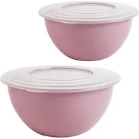 Centi Schüssel 5L mit Deckel 2er Set vielseitig pastellrosa